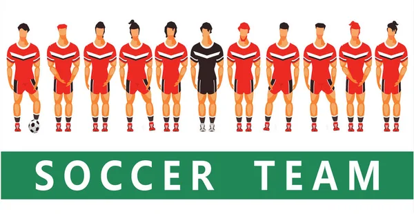 Team soccer players — Stock Vector