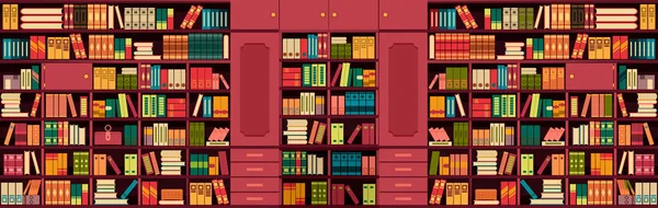 Библиотечные книжные полки — стоковый вектор