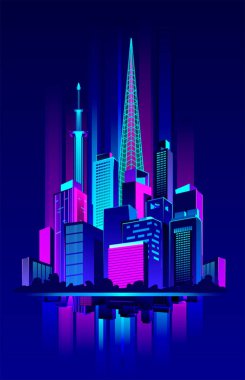Gece Neon şehir
