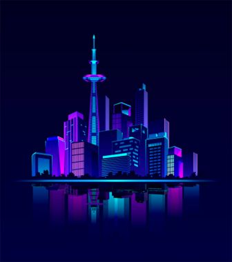 Gece Neon şehir