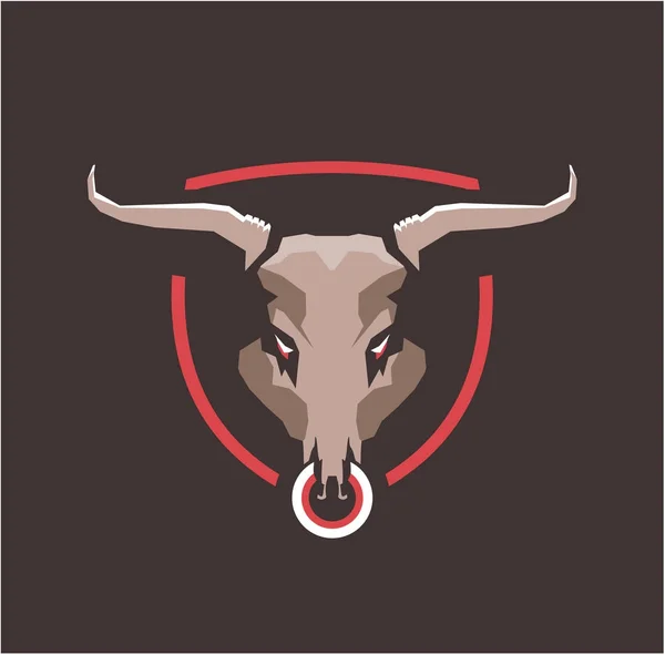 Emblema de cabeza de toro — Vector de stock