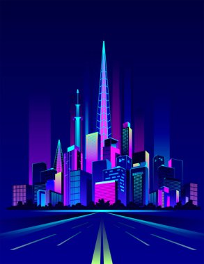 Gece Neon şehir