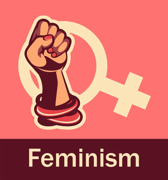 Feminismo concepto de poder femenino — Vector de stock