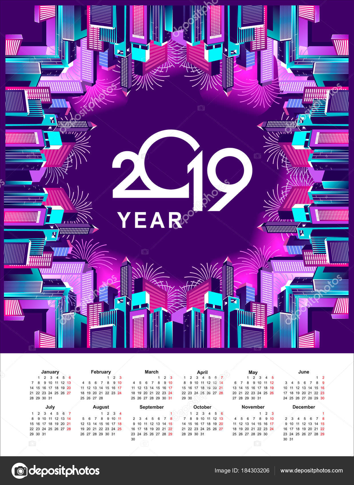 2019-year-calendar-city-stock-vector-marrishuannna-184303206