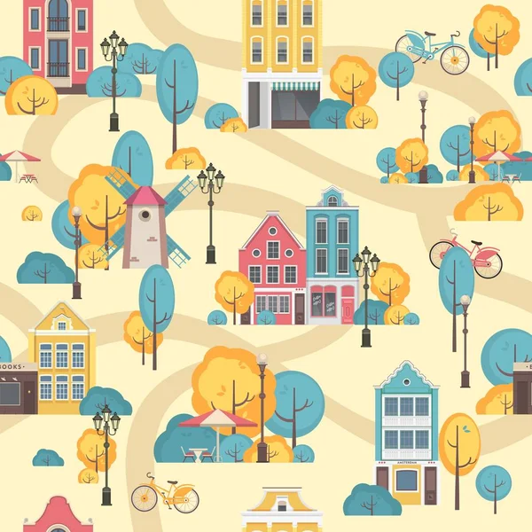 Seamless city pattern — Stock Vector