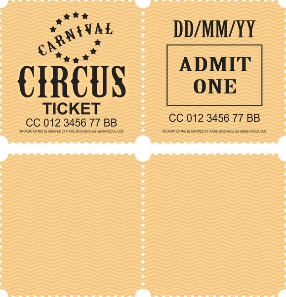 Vector de entradas de circo — Vector de stock