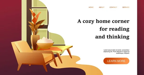 Modello Design Banner Concettuale Home Landing Page Stagista Interno Piccolo — Vettoriale Stock