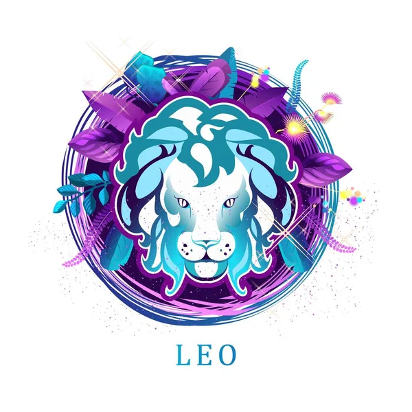 Ilustración Vectorial Signo Horóscopo Mágico Estilo Leo Los Años Arte — Vector de stock