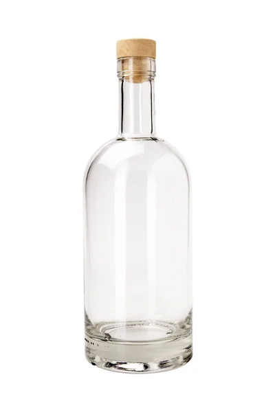 Botella Vacía Con Tapa Sobre Fondo Blanco — Foto de Stock