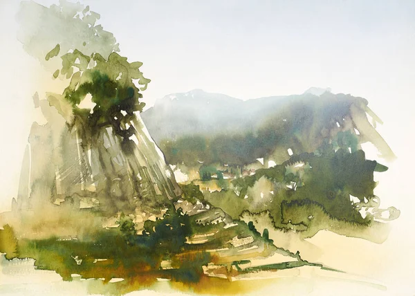 Tuscany aquarel — Stockfoto