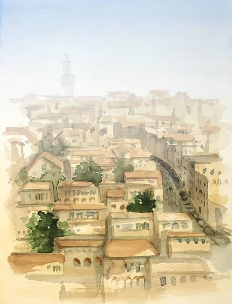 Tuscany aquarel — Stockfoto