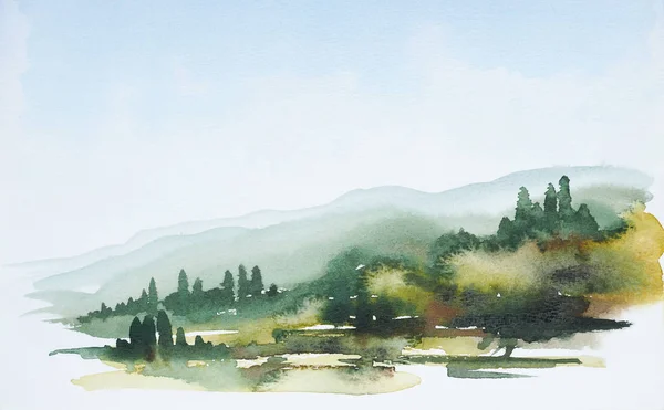 Lukisan cat air Tuscany — Stok Foto