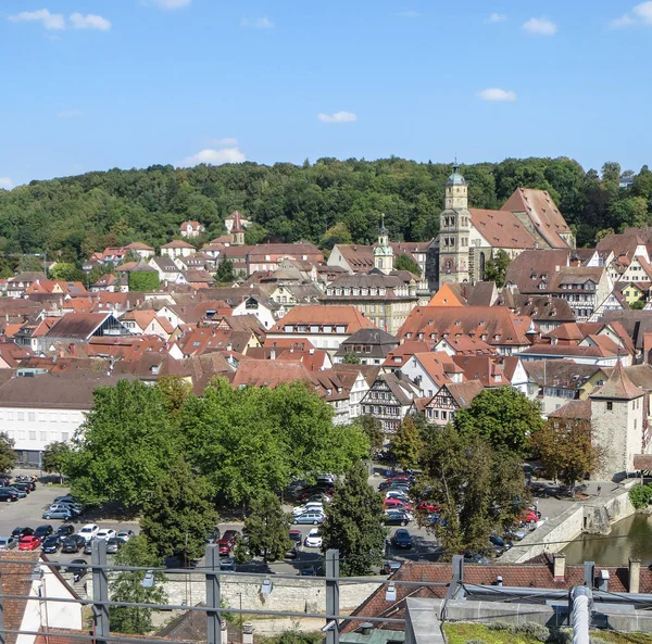 Vista de alto ângulo ensolarado de Schwbisch Hall — Fotografia de Stock