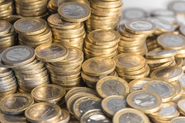 Un sacco di monete in euro — Foto Stock