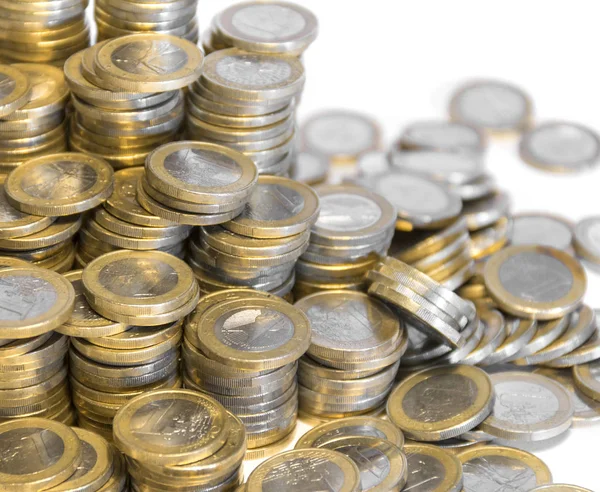 Un sacco di monete in euro — Foto Stock