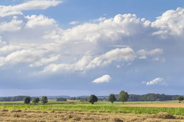 Landsbygd med moln — Stockfoto