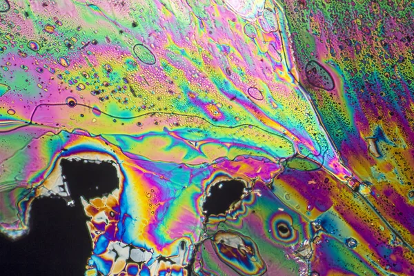 Kleurrijke natrium acetaat micro kristallen — Stockfoto