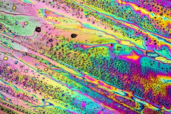 Kleurrijke natrium acetaat micro kristallen — Stockfoto