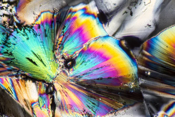 Mikroskopijne strzał Wyświetlono mikro kryształy preparatów cynku — Zdjęcie stockowe