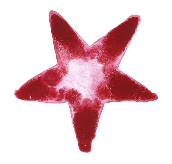 Red watercolour star — Stock Photo, Image