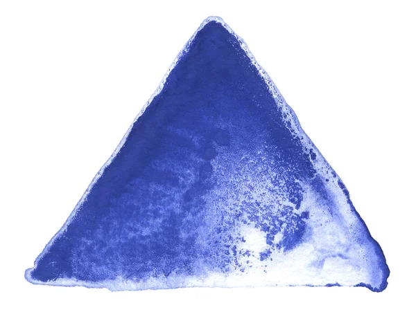 Blauwe waterverf driehoek — Stockfoto