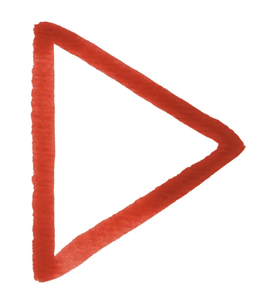 Red watercolour triangle — Stock Photo, Image