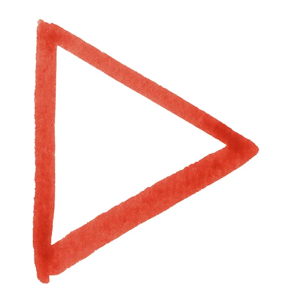 赤い水彩三角形 — ストック写真