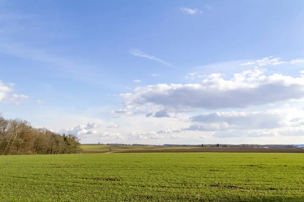 Idyllische Agrarlandschaft zur Frühlingszeit — Stockfoto