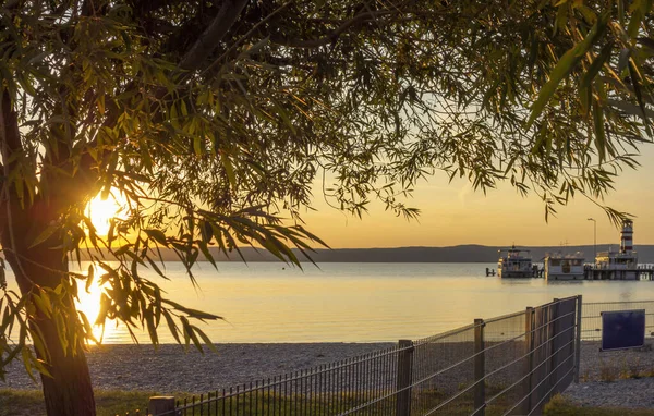 Atardecer cerca de Podersdorf am See — Foto de Stock