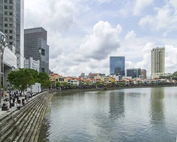 Boat Quay в Сингапуре — стоковое фото