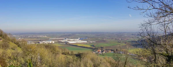 Hohenloher Ebene Vanaf Waldenburg Een Heuvelstadje Zuid Duitsland Avonds — Stockfoto