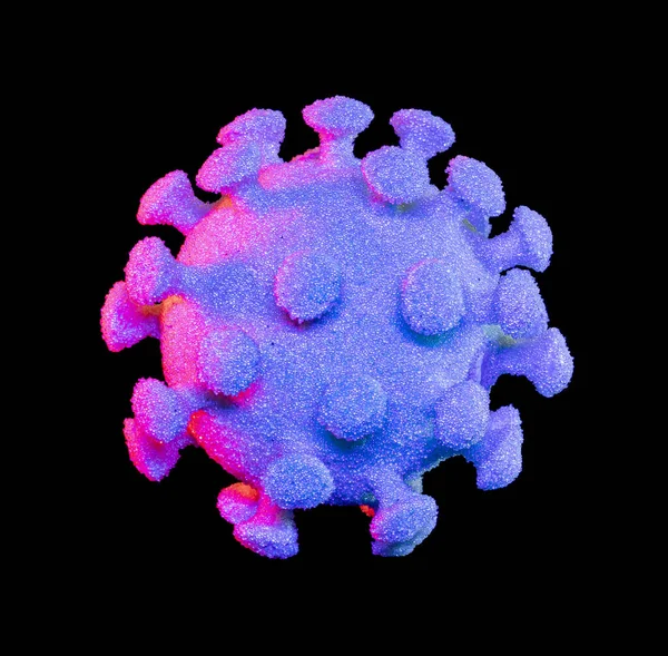 Vírus Simbólico Iluminado Colorido Nas Costas Escuras — Fotografia de Stock