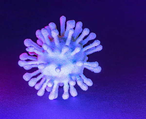 Een Kleurrijk Verlicht Symbolisch Virus Donkere Rug — Stockfoto
