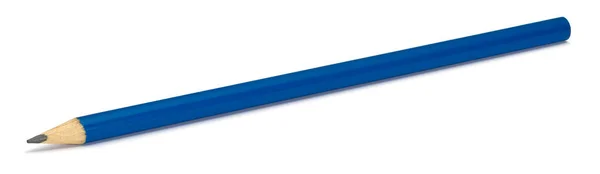 Een Blauw Potlood Witte Rug Met Schaduw — Stockfoto