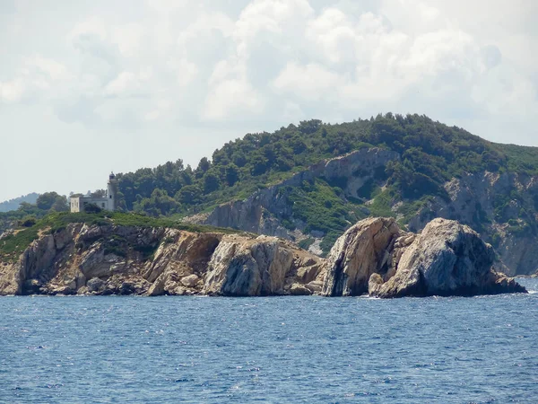 Cenário Costeiro Idílico Torno Skiathos Grécia — Fotografia de Stock