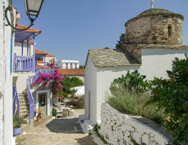 Idílico Paisaje Iluminado Soleado Alonnisos Grecia —  Fotos de Stock