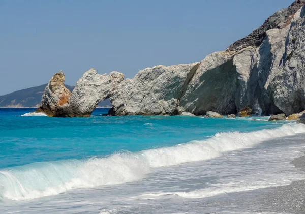 Yunan Sporades Adalarından Skiathos Taki Lalaria Plajında Güneşli Bir Manzara — Stok fotoğraf