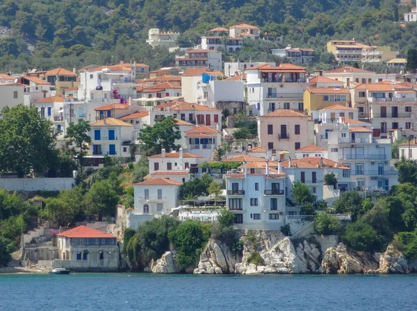 City Named Skiathos Located Skiathos Which One Greek Sporades Islands — Stock Photo, Image