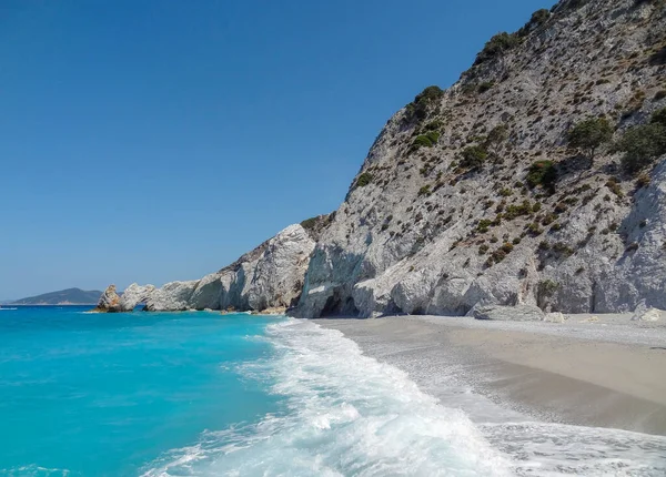 Sunny Táj Lalaria Strand Skiathos Egyik Görög Sporades Szigetek — Stock Fotó