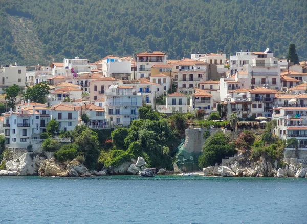 Város Nevű Skiathos Található Skiathos Amely Egyik Görög Sporades Szigetek — Stock Fotó