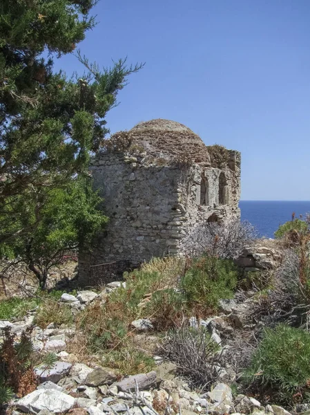 Παλιά Ερείπια Γύρω Από Κάστρο Στη Σκιάθο Ένα Από Ελληνικά — Φωτογραφία Αρχείου
