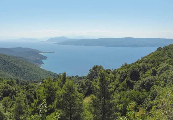 Nadmorskie Krajobrazy Skiathos Który Jest Jednym Greckich Wysp Sporades — Zdjęcie stockowe