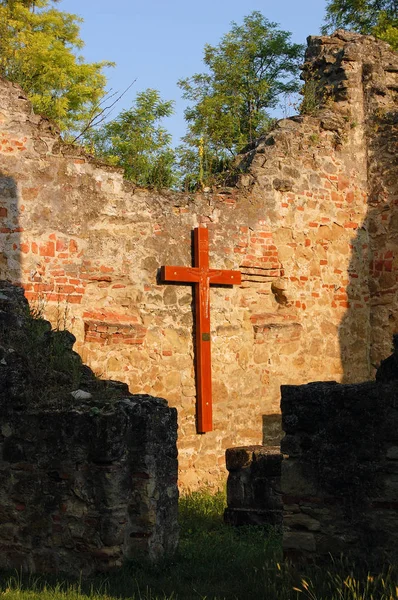 Cruz, Ruina, Iglesia, Religión, Catolicismo — Foto de Stock