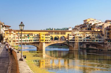 Lungarno degli Acciaiuoli and the Ponte Vecchio - Florence clipart