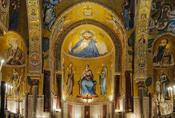 Una dintre cele trei abside din Cappella Palatina - Palermo — Fotografie, imagine de stoc