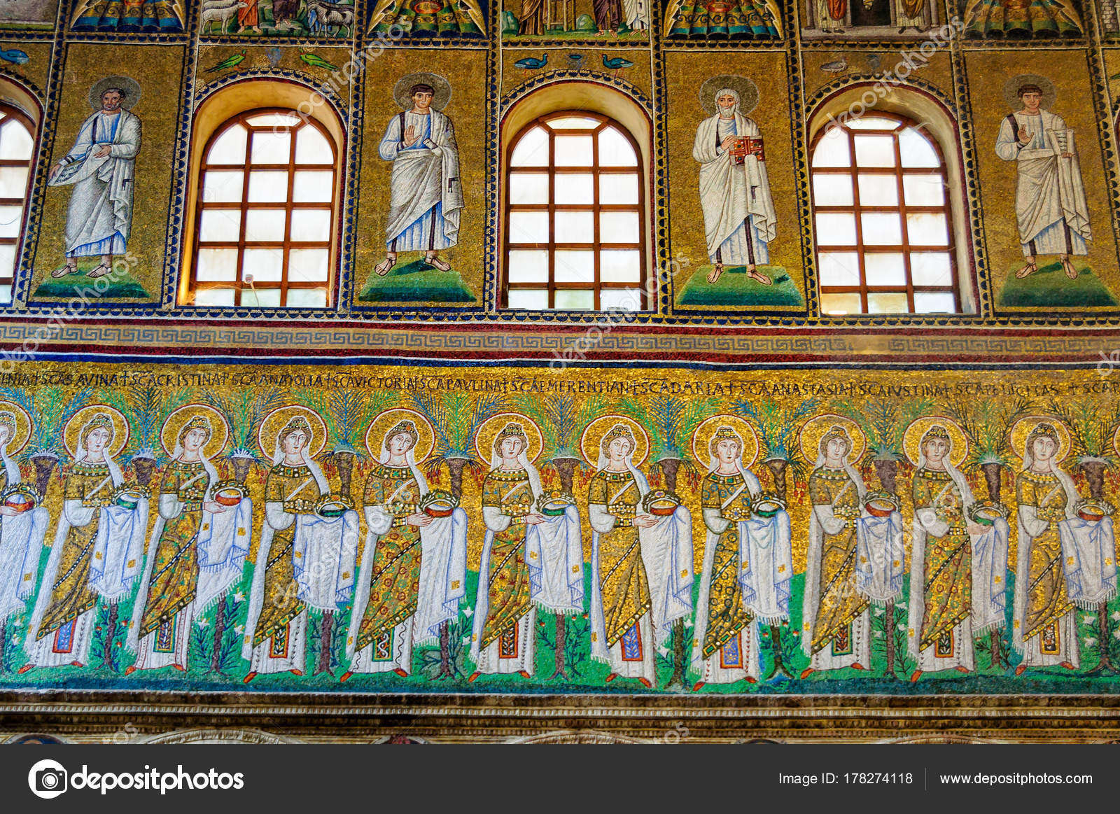 Basilica of Sant Apollinare Nuovo Ravenna Stock Editorial Photo