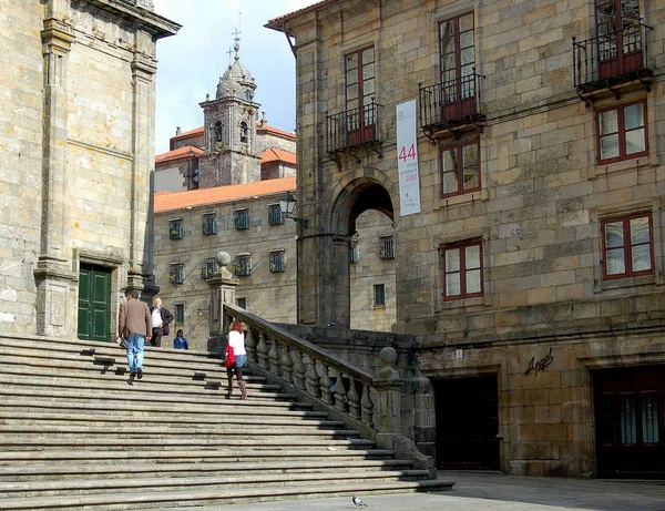 Escaleras a la Praza Quintana - Santiago de Compostela — Foto de Stock