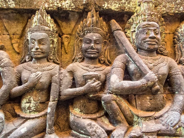 Reliefs Leper King Terrace Angkor Thom Siem Reap Καμπότζη — Φωτογραφία Αρχείου