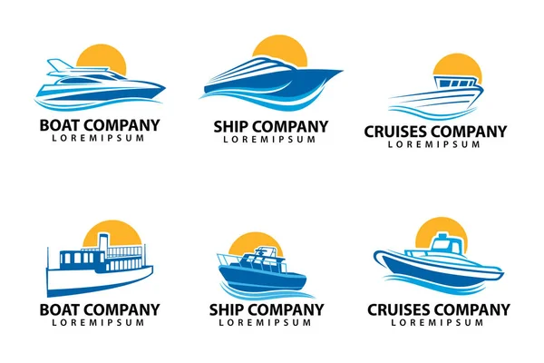 Βάρκες και πλοία λογότυπα — Διανυσματικό Αρχείο
