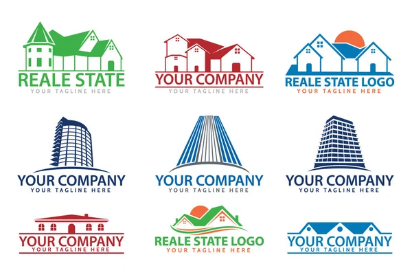 Logos inmobiliarios — Vector de stock
